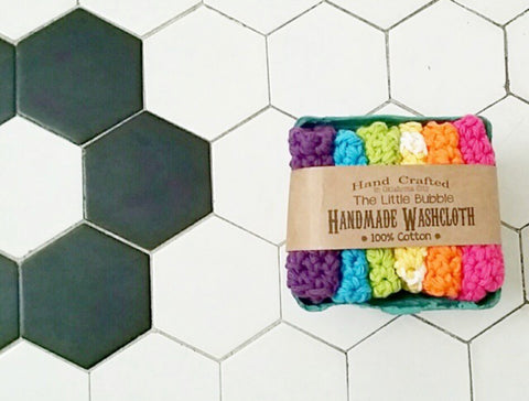 Cotton Washcloths Rainbow 6 pack