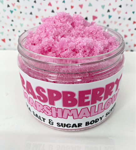 Raspberry Marshmallow Sea Salt and Sugar Body Scrub