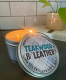 Teakwood and Leather - Hand Poured - 100% Soy Candle
